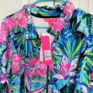 Lilly Pulitzer Pink and Blue Dress with Tropical Print